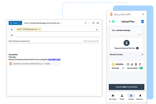 Email attachment work flow image