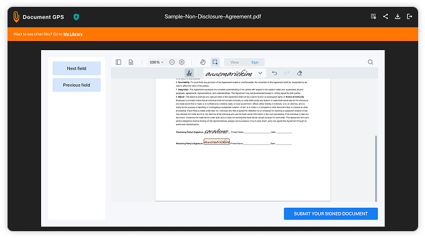 E-signature through email